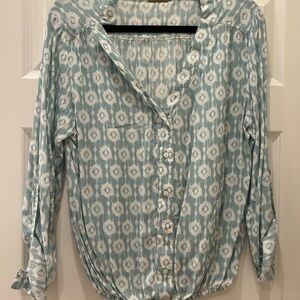 Stylish Blue Patterned Women's Top